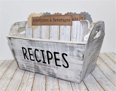 rustic white recipe box